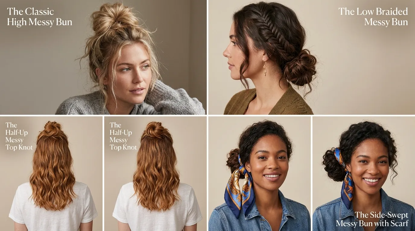 Messy Bun Hairstyles Ideas