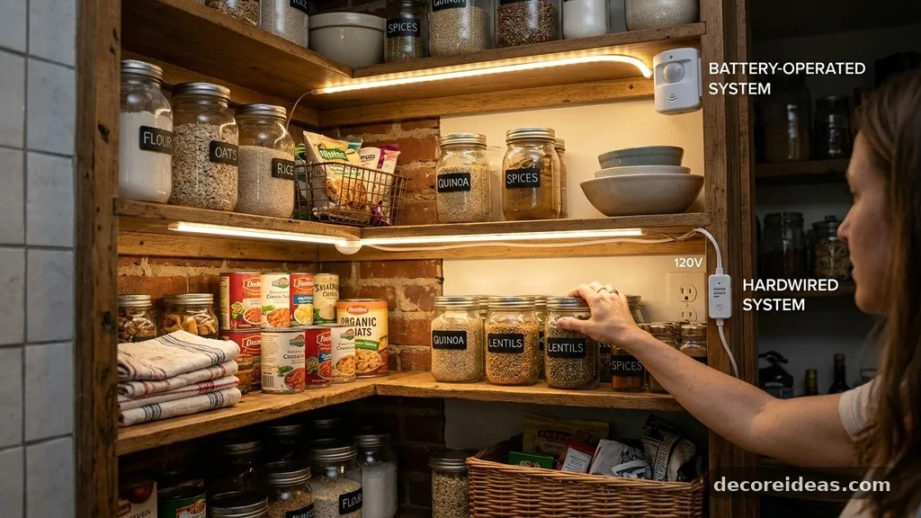 Battery-Operated vs. Hardwired Systems - How to Light Up Dark Pantry Corners with Motion Sensor LED Strips