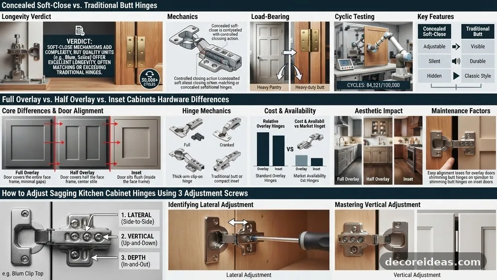 Mastering Vertical Adjustment - How to Adjust Sagging Kitchen Cabinet Hinges Using the 3 Adjustment Screws
